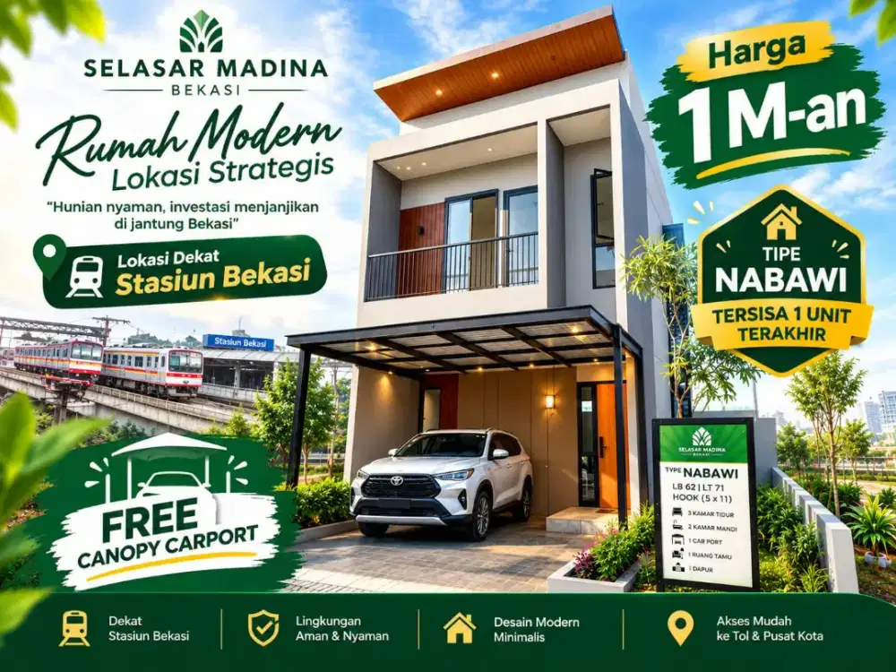 Hunian Islami dekat Stasiun Bekasi