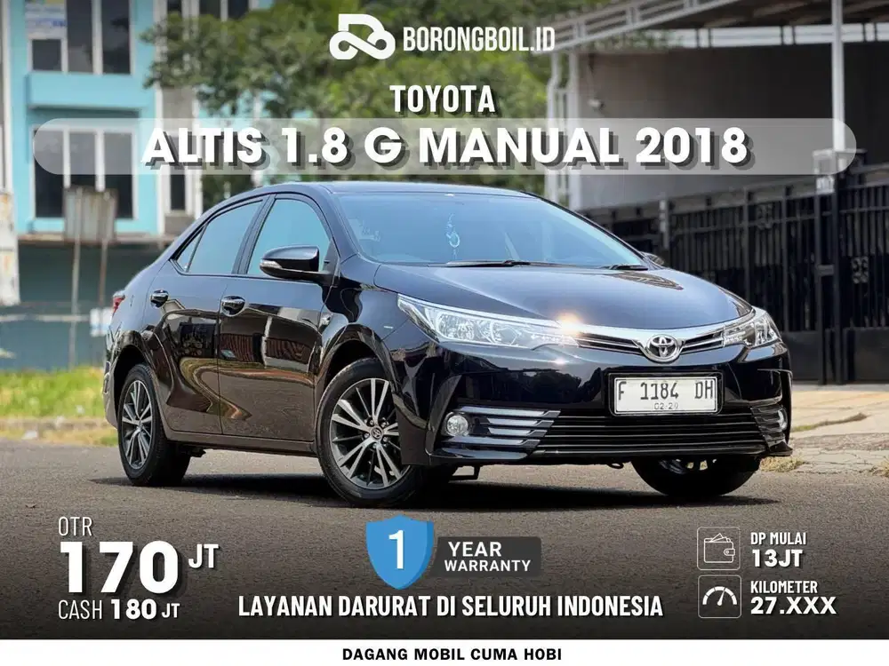 Sedan Manual Low KM | Toyota Corolla Altis 1.8 G Manual 2018 Hitam