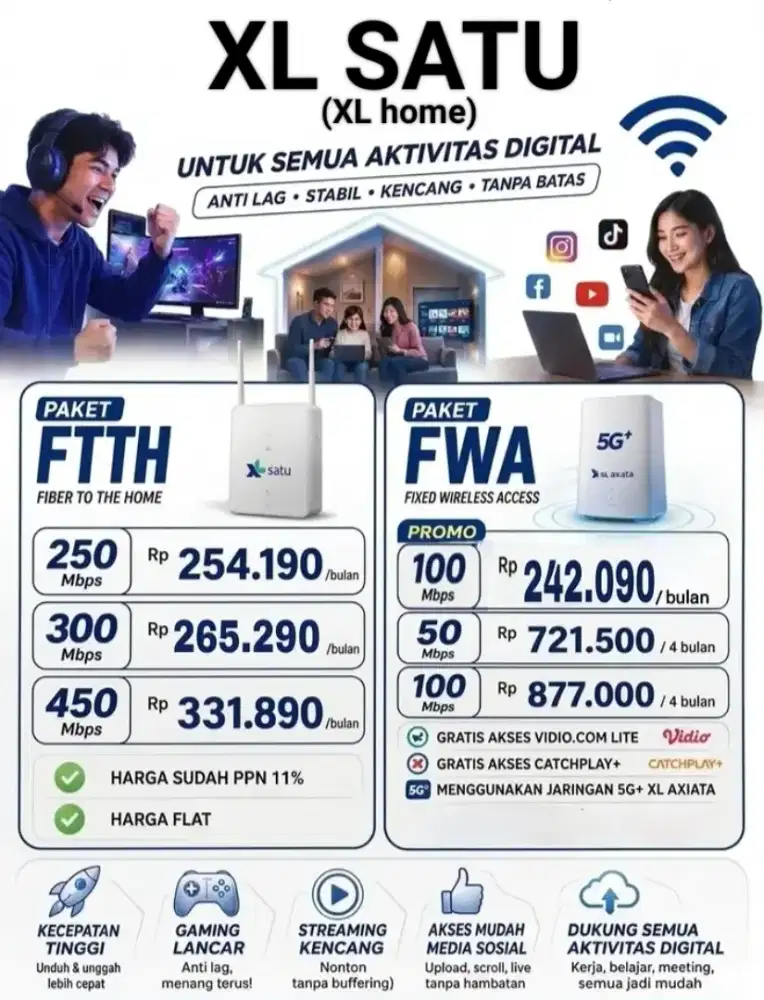 Info pemasangan wifi XL satu/XL home