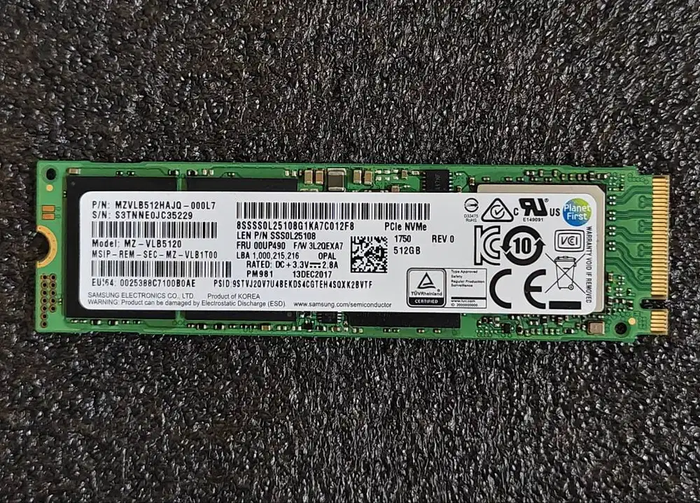 SSD NVME PC Komputer Samsung 512GB DRAM Sentinel 98