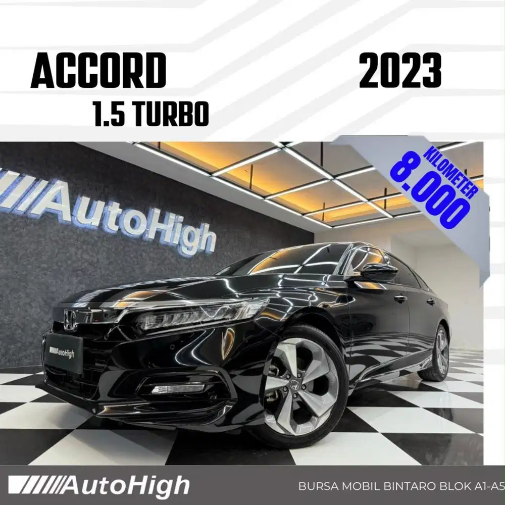 DP10% [Km8.000] Accord Turbo Sunroof 2023 Black Reg 2022 #AUTOHIGH