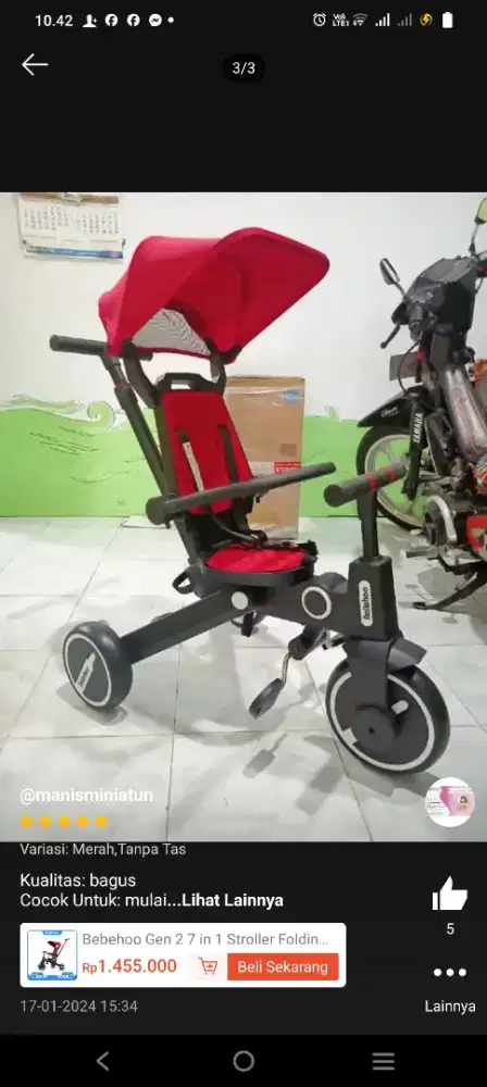 Babeho roda 3 layak jalan
