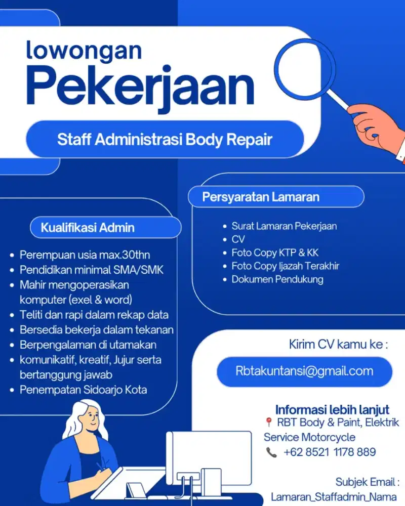 Cari Admin pengalaman kerja di utamakan