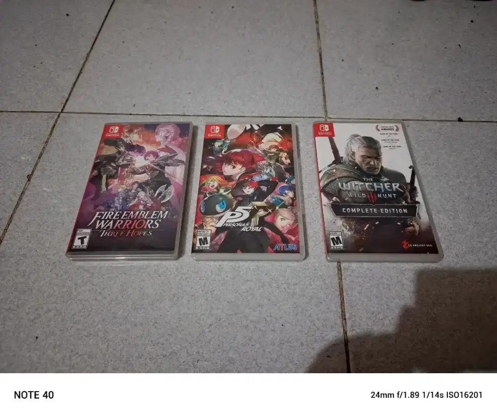 Cartridge nitendo switch(fire emblem warriors, the watcher 3,persona)