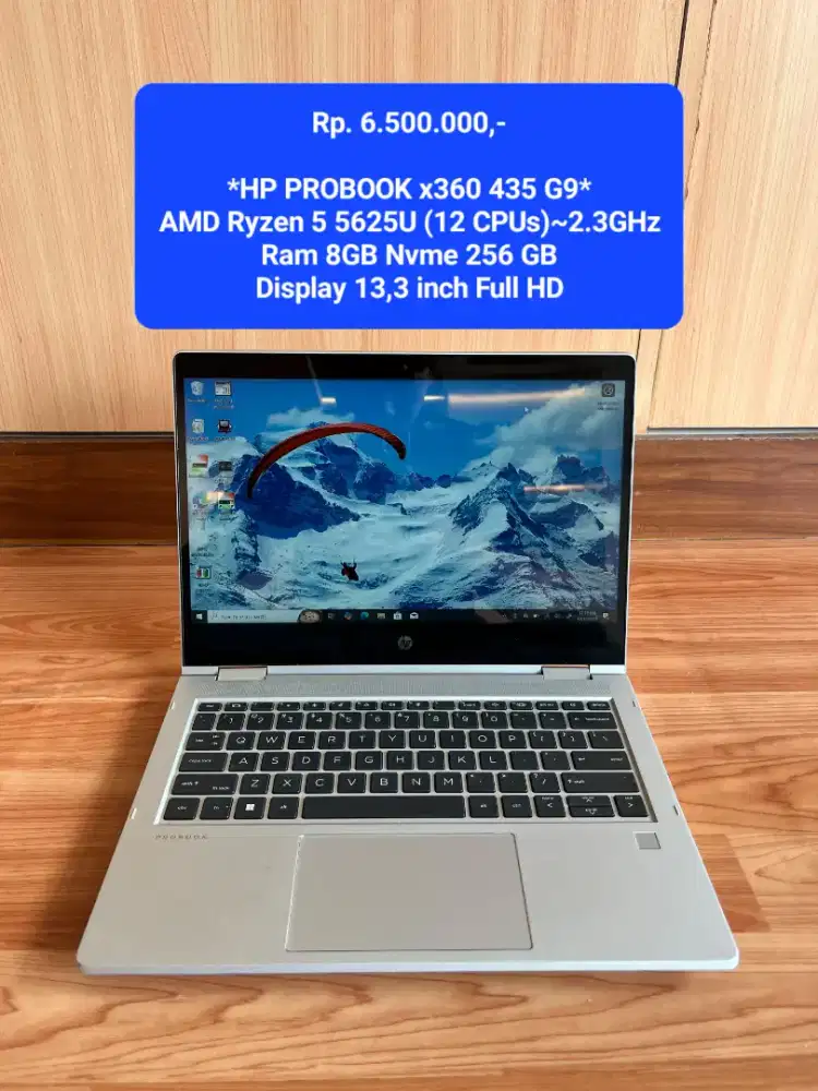 HP Probook X360 435 G9 Touch 2in1 Ryzen 5 5625U Ram 8GB Nvme 256GB