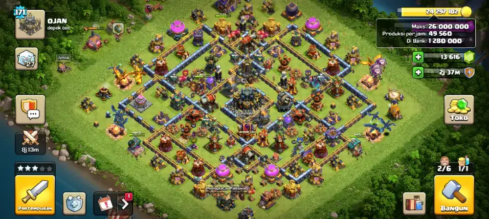 Akun Game COC Town Hall 17