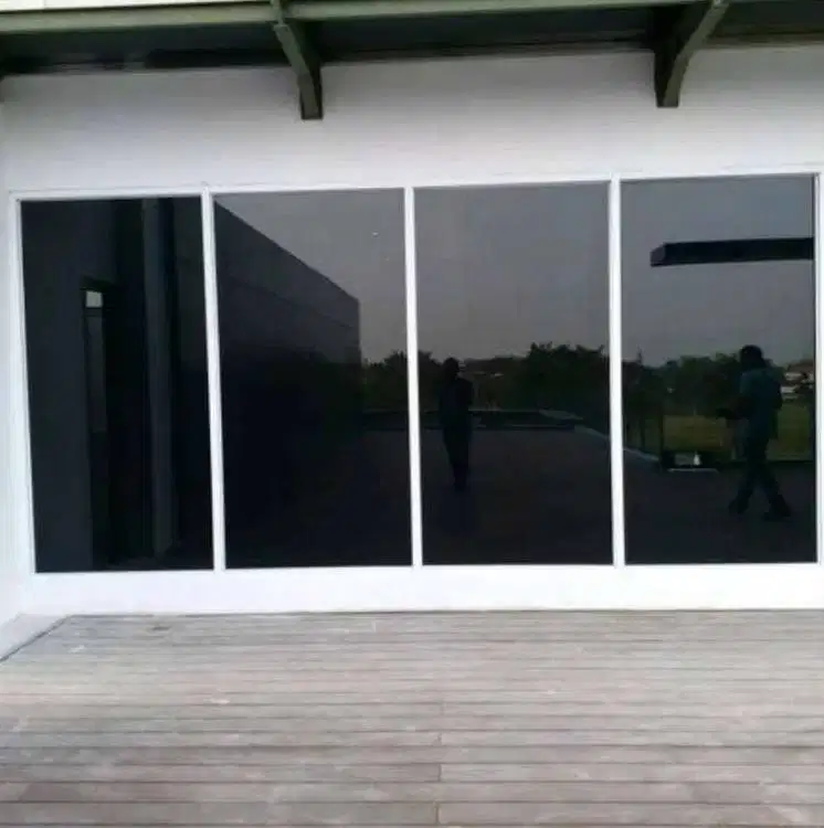 Kaca film warna hitam & Silver untuk kaca jendela & pintu rumah kantor