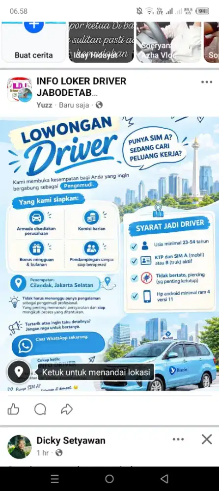 LOWONGAN DRIVER TAXI BLUE BIRD