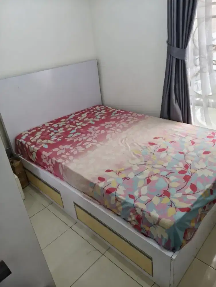 Ranjang Double Bed 160x200 Multiplex HPL Kokoh + 2 Laci (BONUS KASUR)