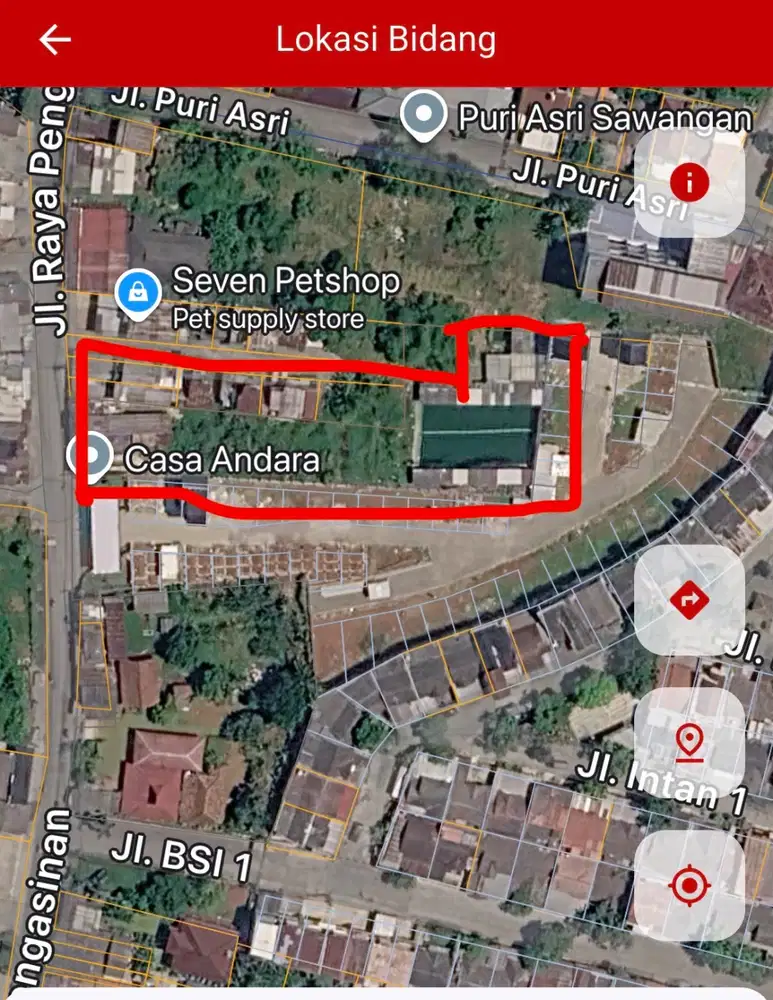Tanah SHM, Strategis di Pinggir Jalan Pengasinan Sawangan Depok