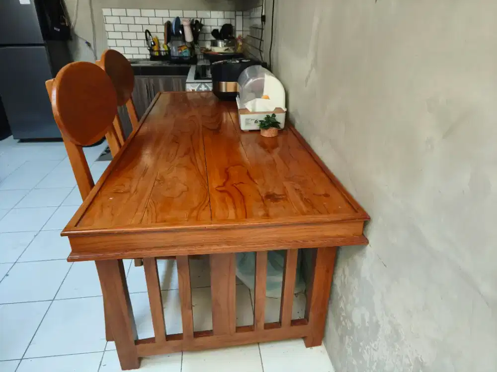 Jual meja makan dan kursi makan jati asli
