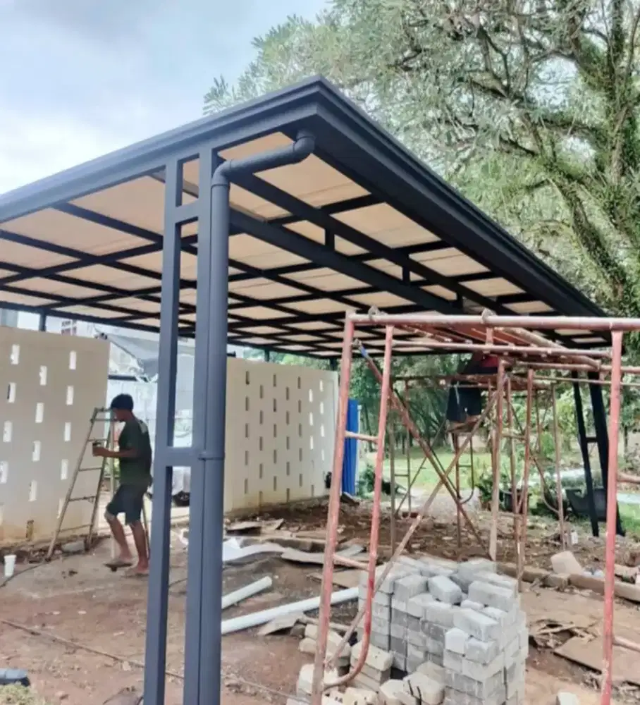 Pemasangan atap alderon rs