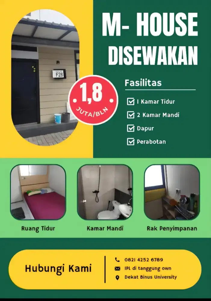 M house (Dekat Universitas Binus Araya Kota Malang)