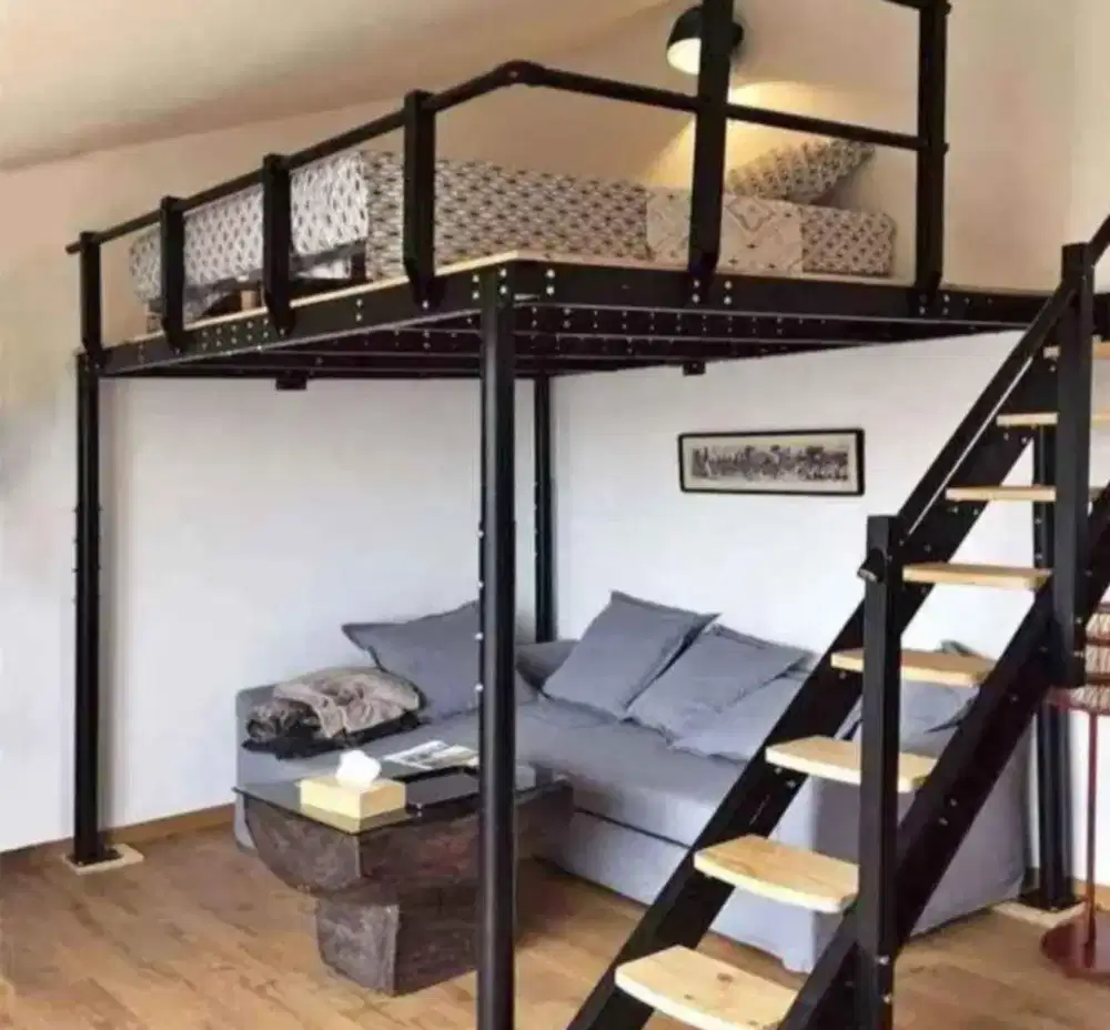 Pemasangan balkon dak plat atau minzanin