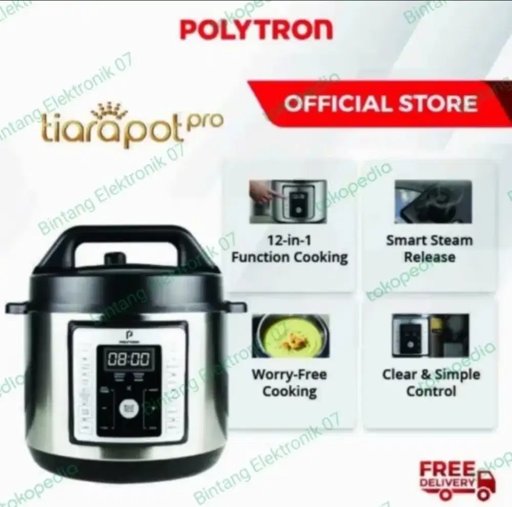 Presscooker polytron tiara pot pro 12 in 1 new segel