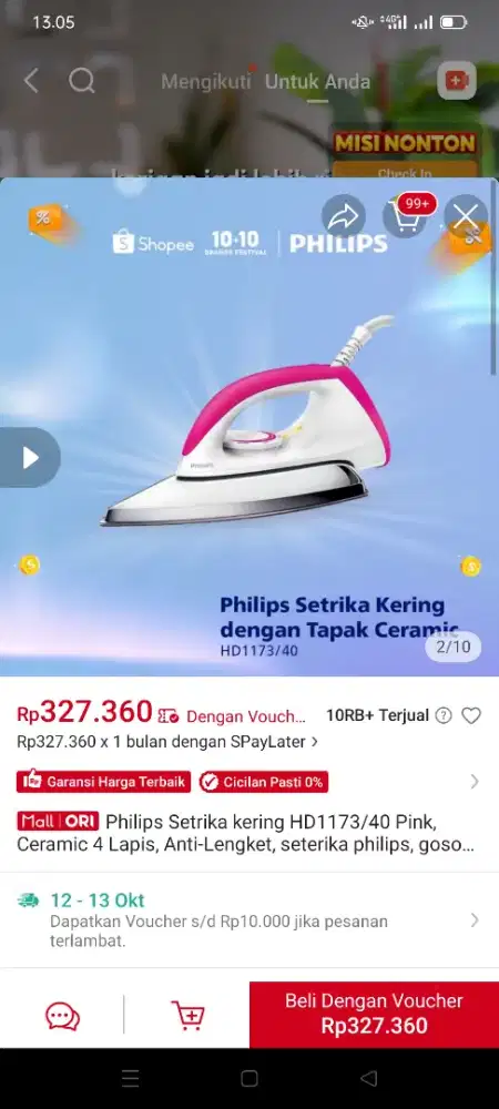 Setrika philips terbaru kondisi baru