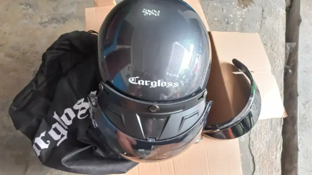 helm cargloss grey ori baru + kaca