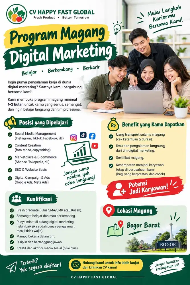 Lowongan Magang Digital Marketing Bogor untuk Fresh Graduate