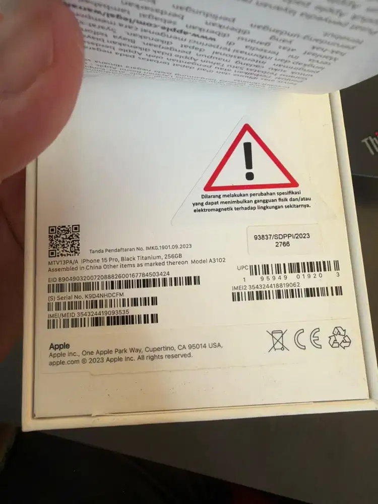 Iphone 15 Pro 256 GB Ibox Second