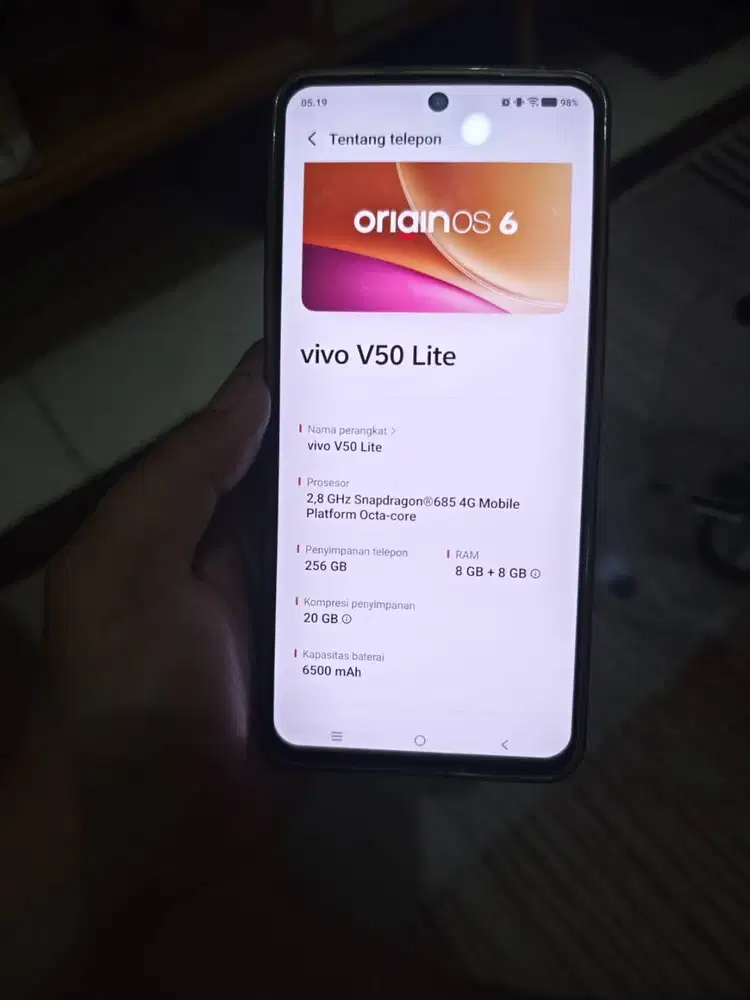 Jual Vivo 50 lite 8/256 Gold