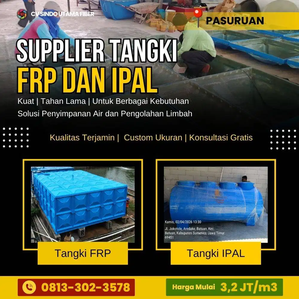 Penyedia Ground Tank dan IPAL Lokasi Pasuruan dan Konsultasi Free