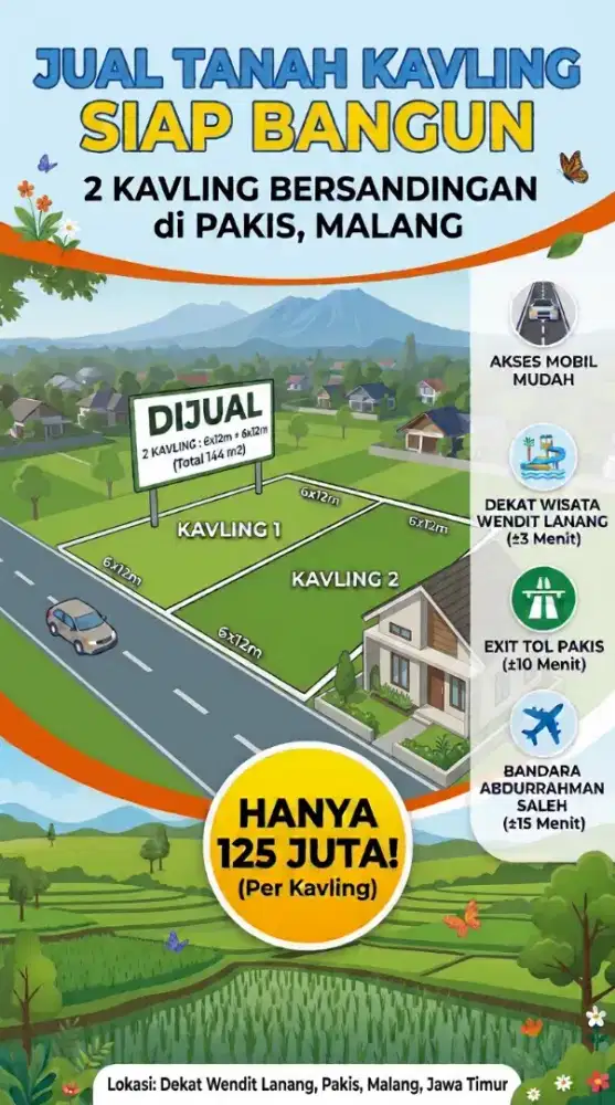 Jual tanah kavling 2 kavling