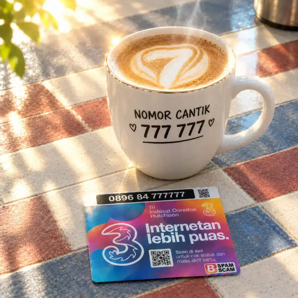 (bisa COD 777 777) Nomor CANTIK kartu TRI INDOSAT HOKI Hexa 777777