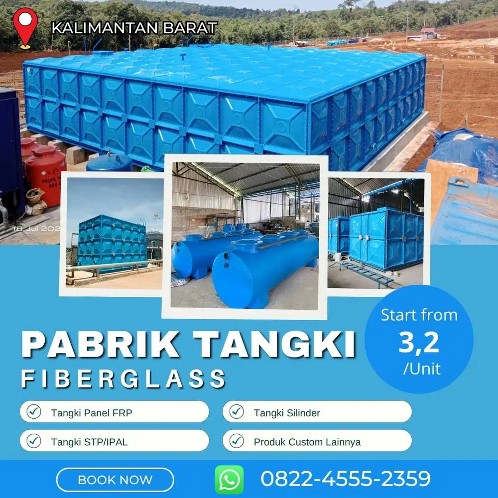 Tangki Fiberglass-Panel Tank, Roof Tank & Ground Tank Sekadau