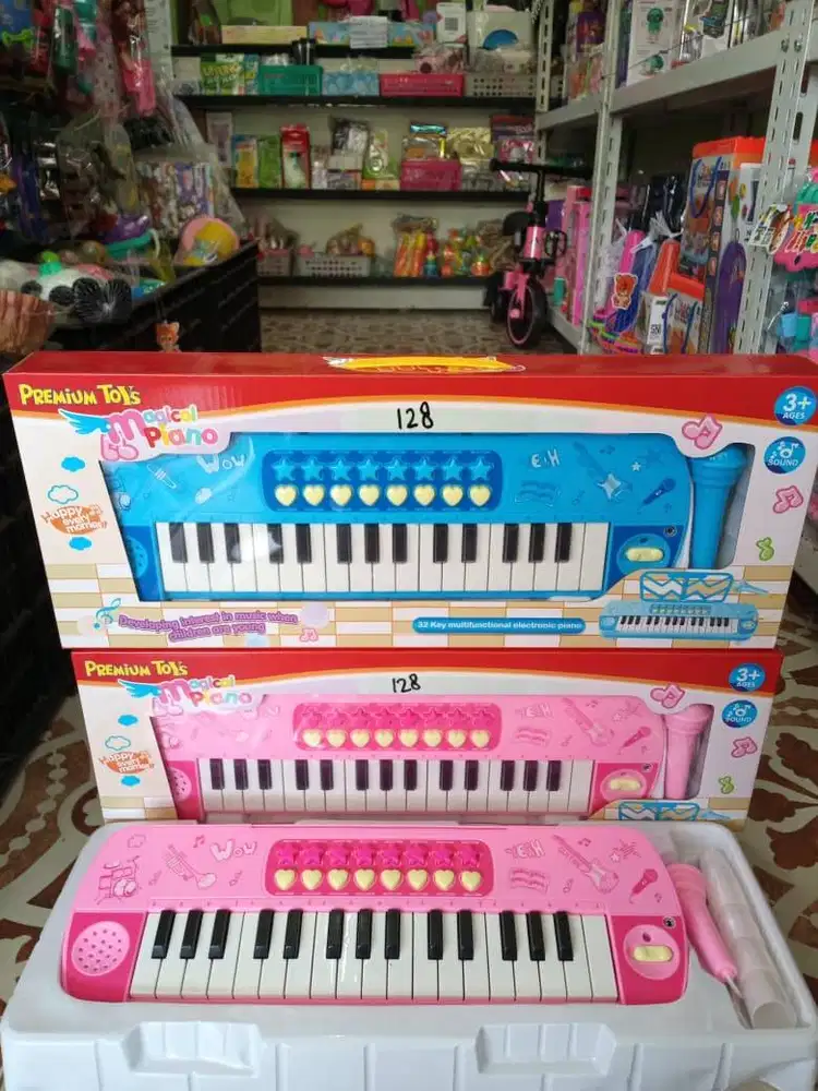 mainan anak piano set mic
