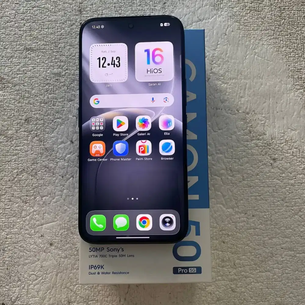 Tecno Camon 50 Pro 5G Warna Hitam 8/256GB