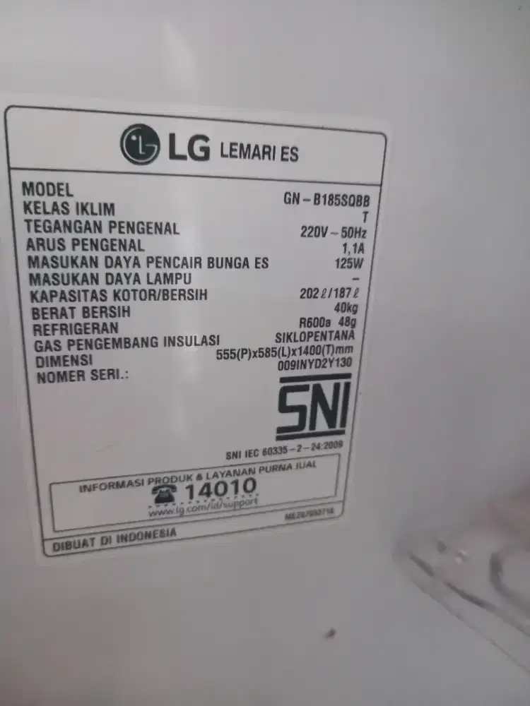 Di jual kulkas LG