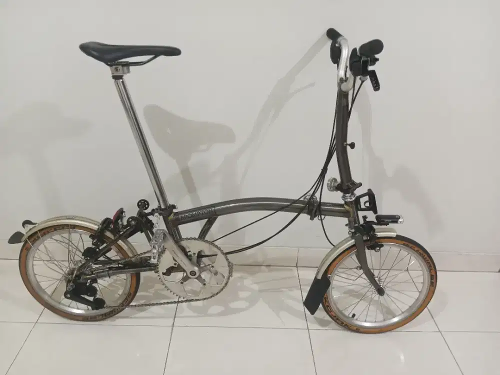 Brompton M9L 2018 Raw Lacquer (3x3 Wide Ratio) full upgrade 95% mulus