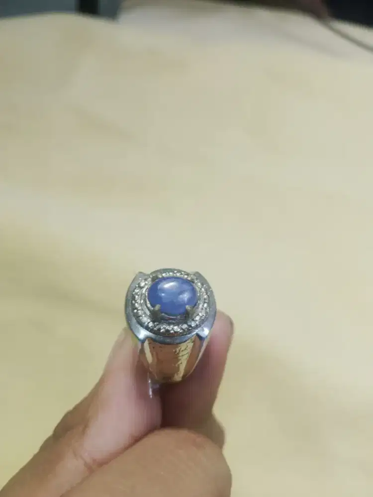 Cincin batu akik blue sapphire