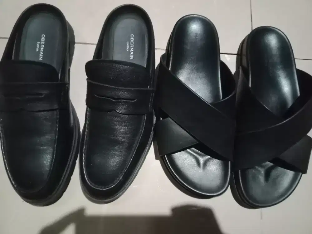 Paket mules loafers obermain dan sandal mario minardi size 41 original