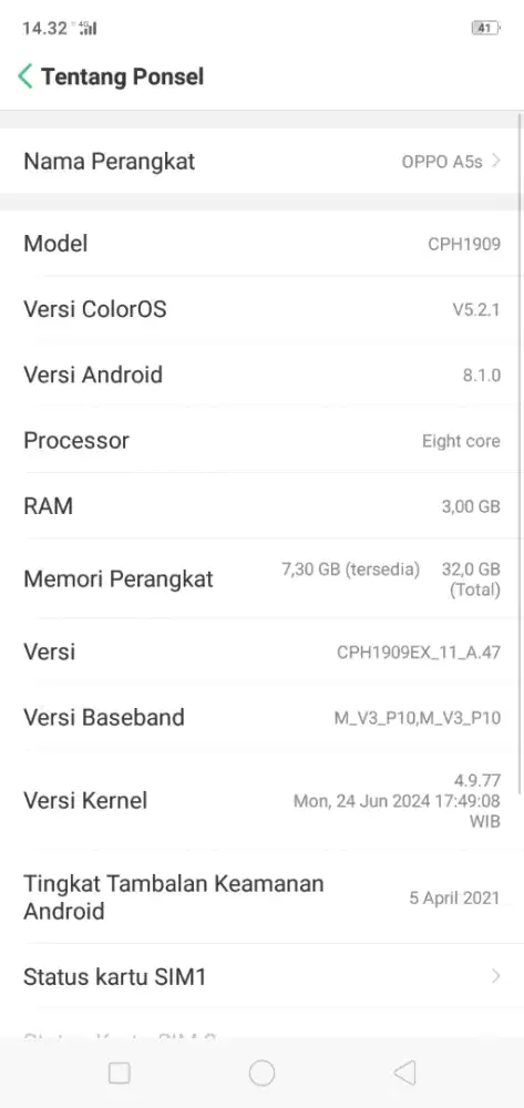 Hp oppo a5s 3/32