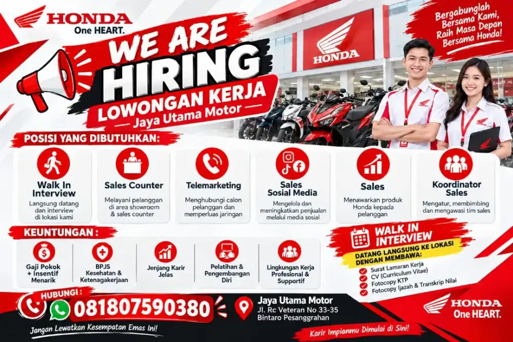 LOWONGAN DEALER MOTOR HONDA
