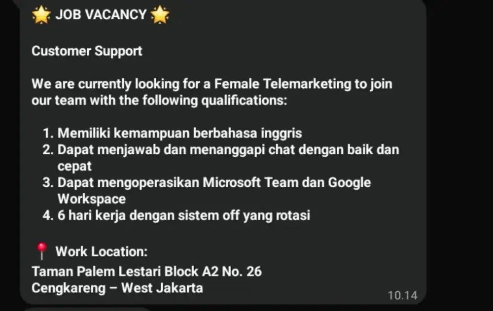 Lowongan pekerjaan