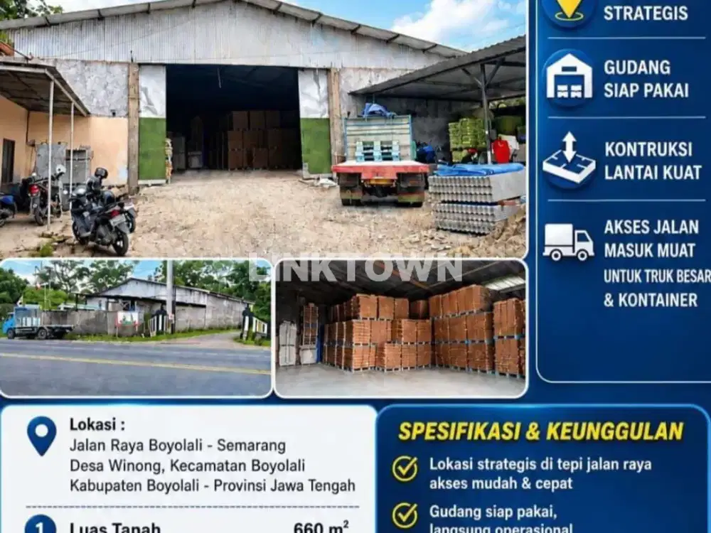 Gudang Strategis Sudah SHM di Raya Boyolali