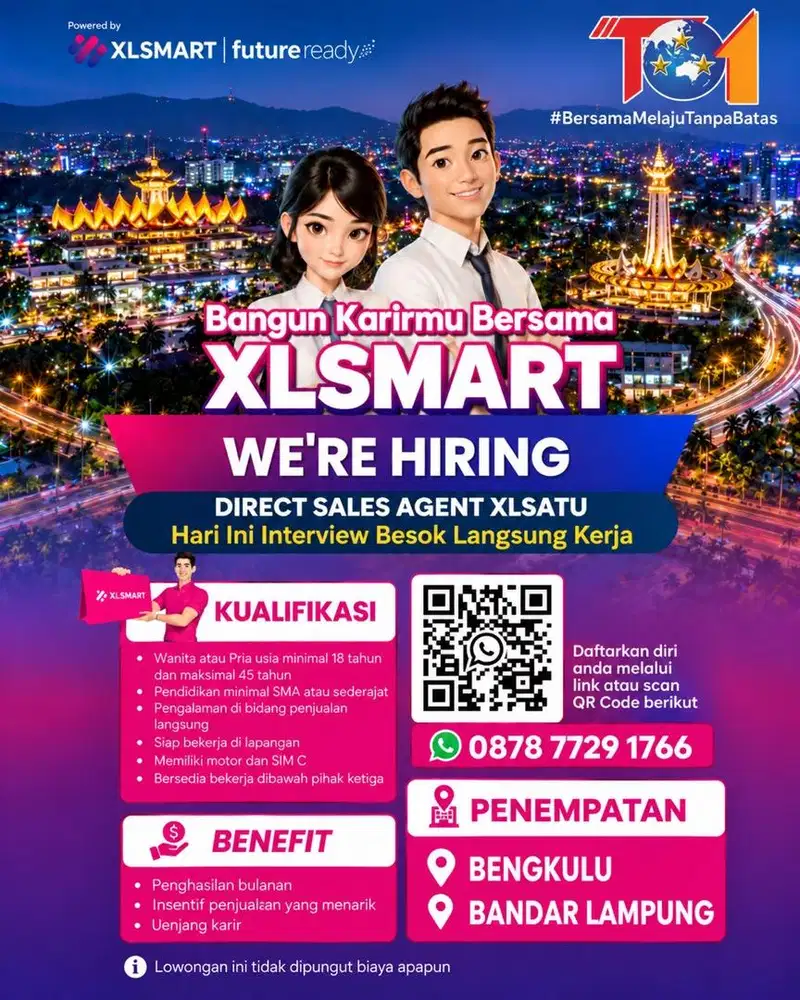 WE ARE HIRING - BANDAR LAMPUNG & BENGKULU