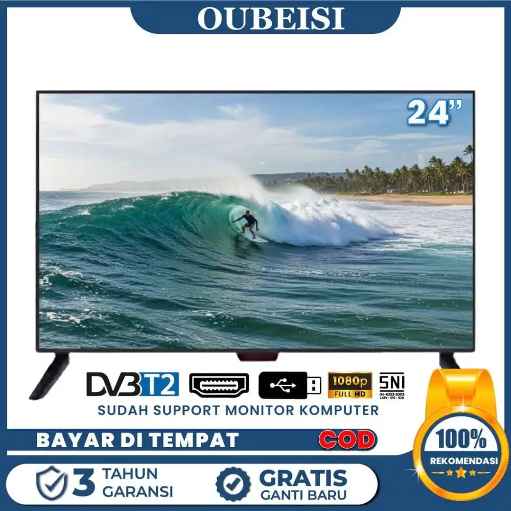 TV Digital OUBEISI LED 24 inch HD Ready Televisi Murah USB MOVIE VGA