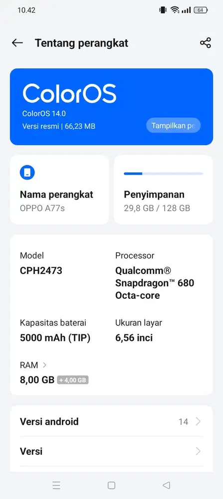 Oppo a77s ori jual cepet aja