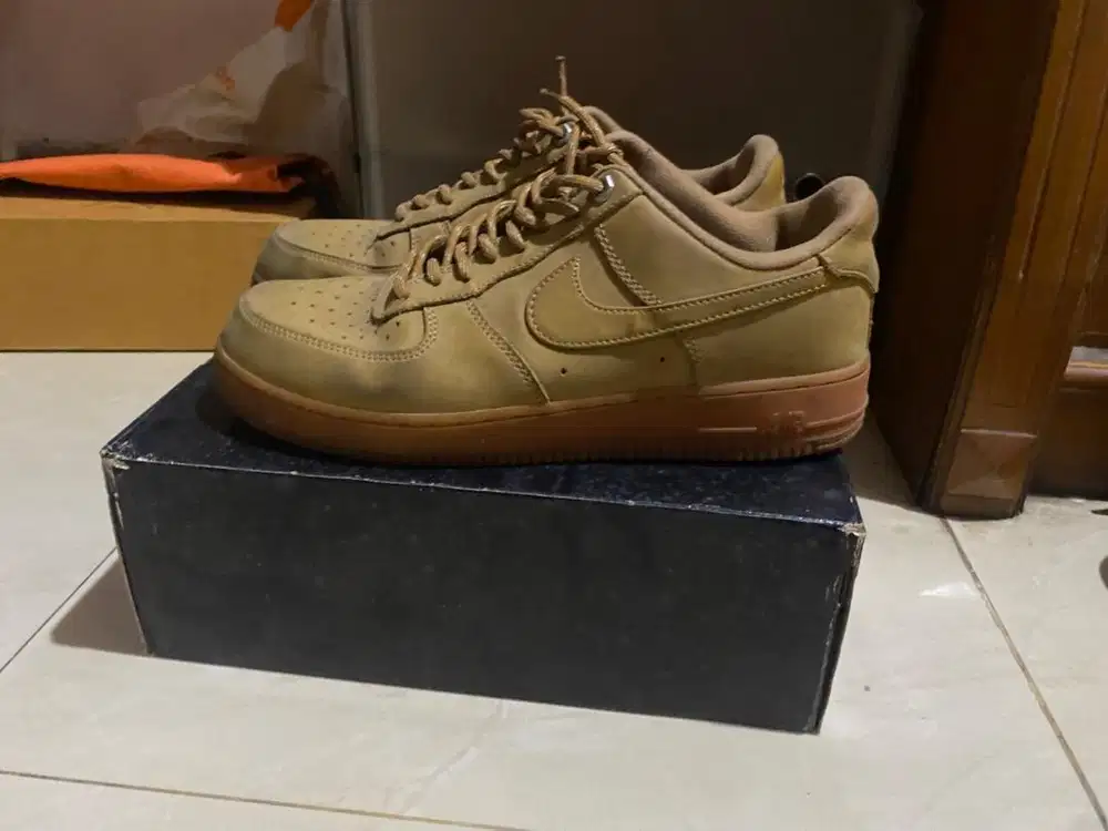 Nike air force 1 flax brown 100% original full dus