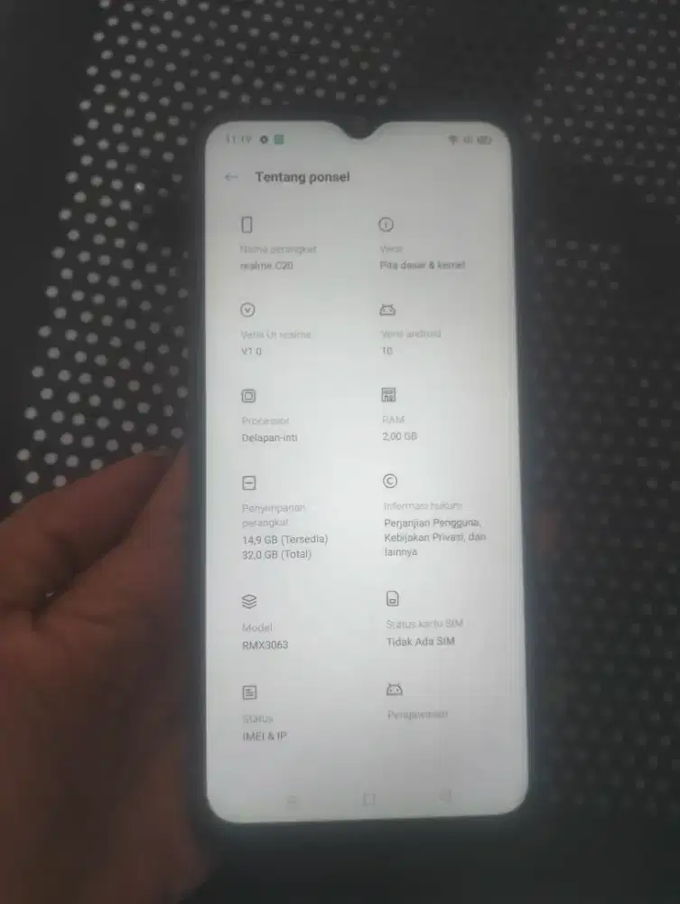 Jual hp realme c20 2/32 batangan