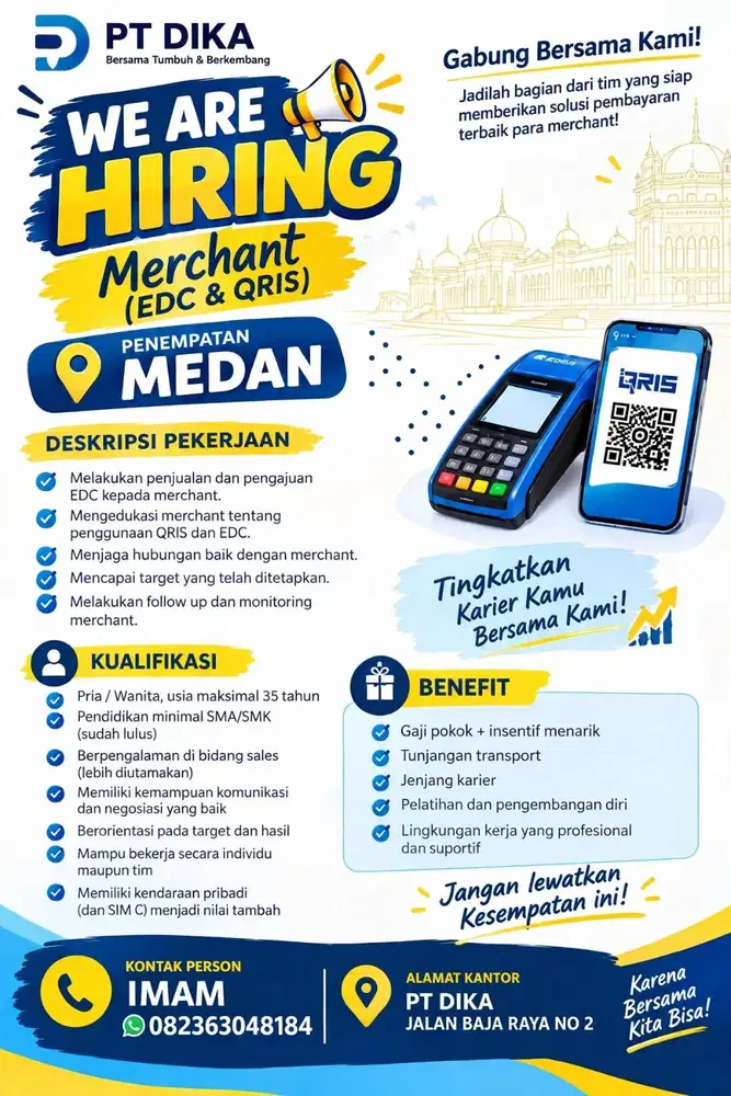 DIBUTUHKAN SEGERA | PENEMPATAN KOTA MEDAN