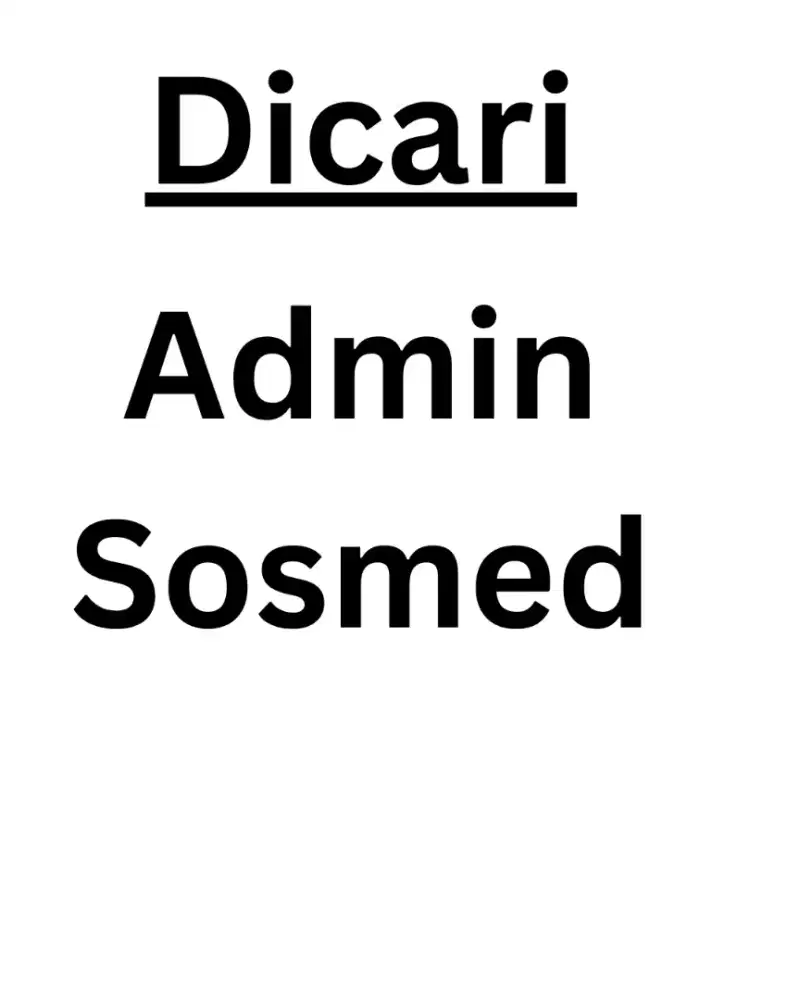 Dicari admin serabutan social media