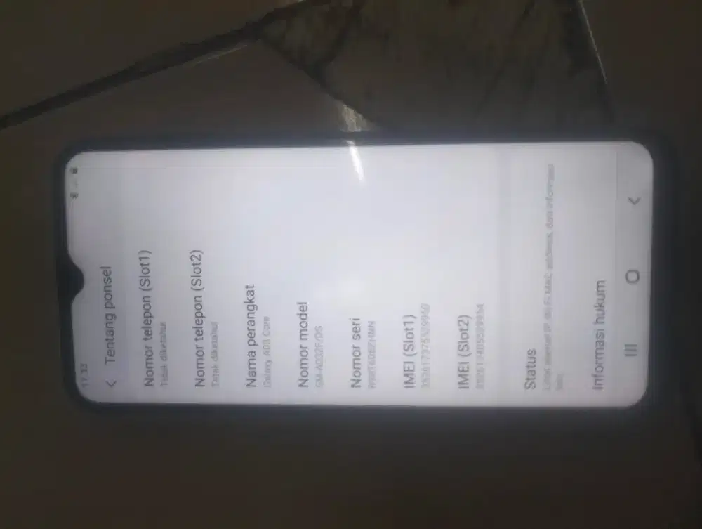 Jual hp samsung a03 core 2/32 batangan