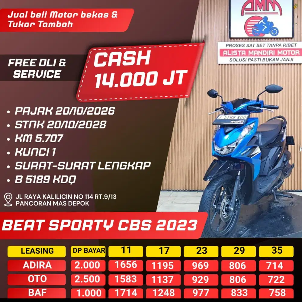 BEAT SPORTY CBS 2023 CASH / KREDIT ALISTA
