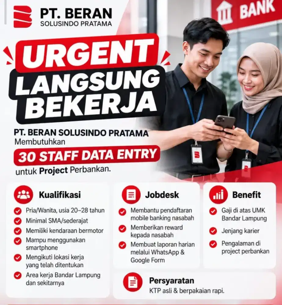 URGENT LANGSUNG BEKERJA