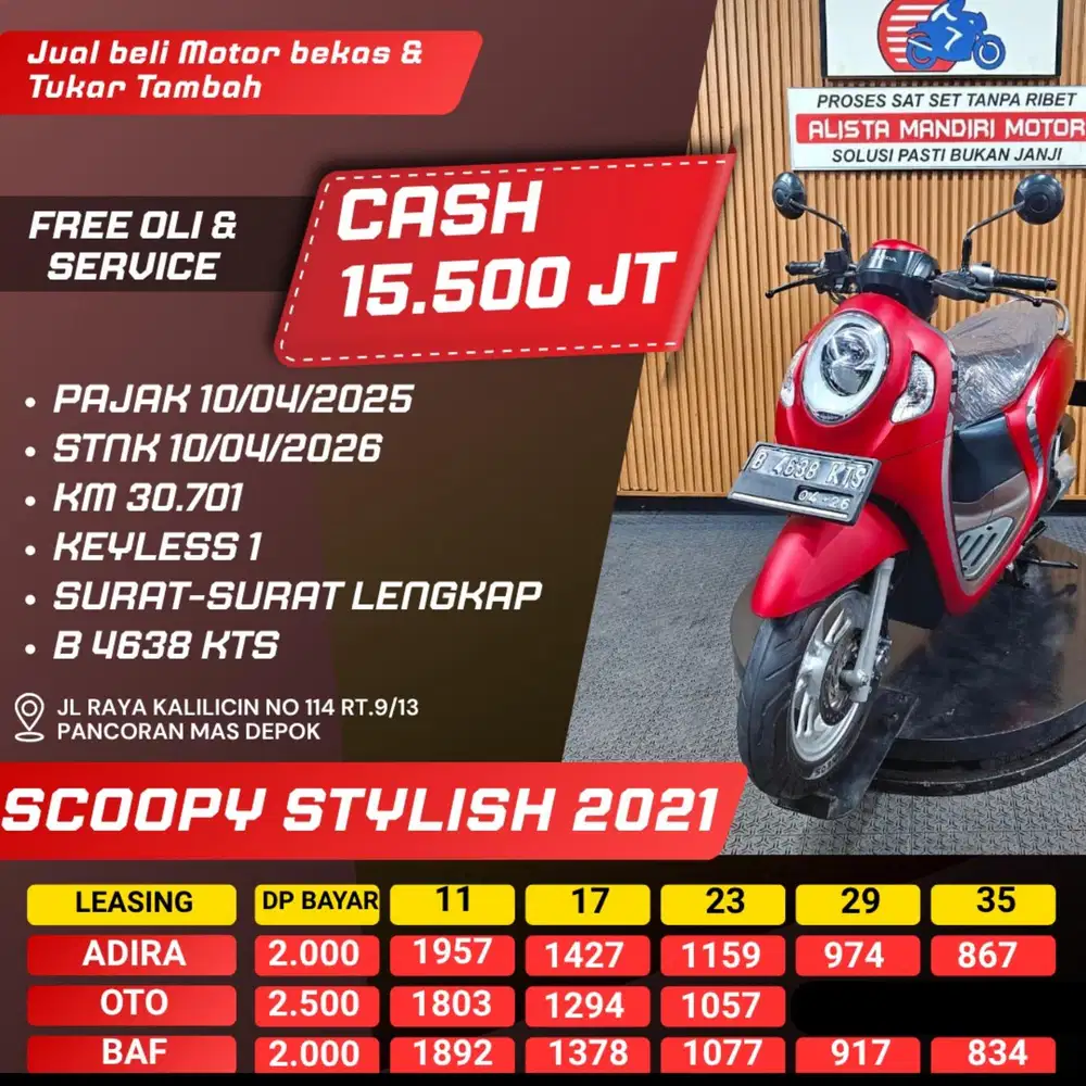 SCOOPY STYLISH 2021 CASH / KREDIT ALISTA
