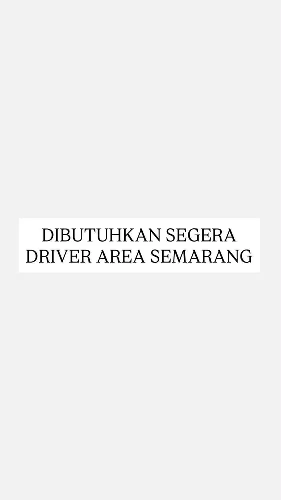 DRIVER ( SOPIR )